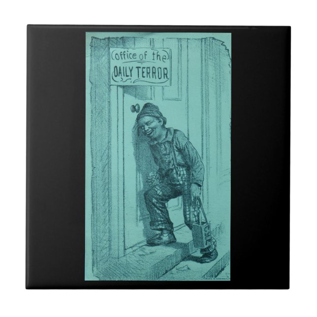 Azulejo oficina del Daily Terror de alrededor de 1900 (Frente)