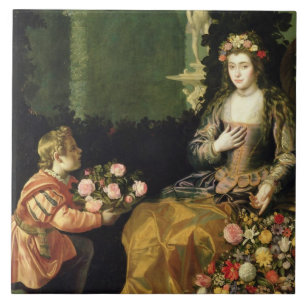 Azulejo Ofreciendo a la flora, 1627 (aceite en lona)