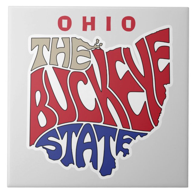 Azulejo Ohio Nickname Word Art (Frente)