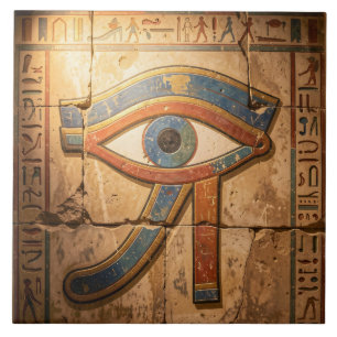 Azulejo Ojo de Horus con Jeroglíficos Espiritual Egipcio 