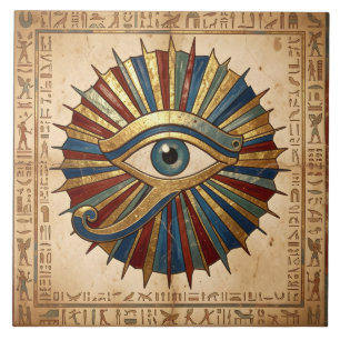 Azulejo Ojo de Horus con Jeroglíficos Espiritual Egipcio