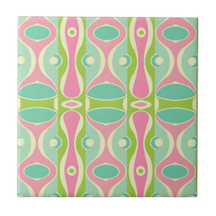 Azulejo Ojo verde rosa retro