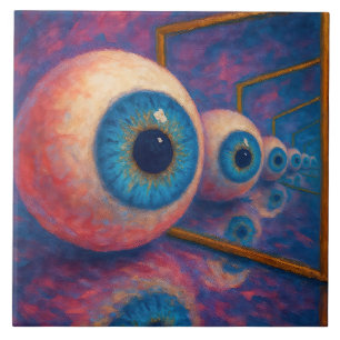 Azulejo "Ojos más allá de siempre" - Un retrato surrealist