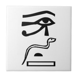 Azulejo Ojos y serpientes, jeroglífico egipcio