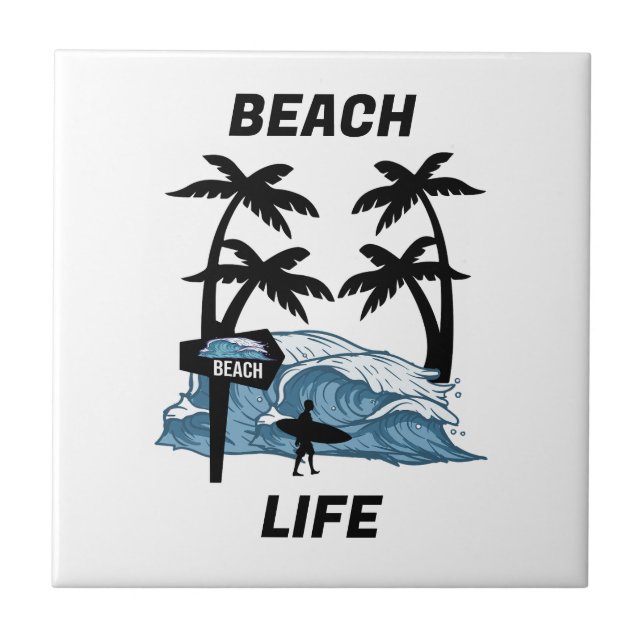 Azulejo Ola de agua divertida (Frente)