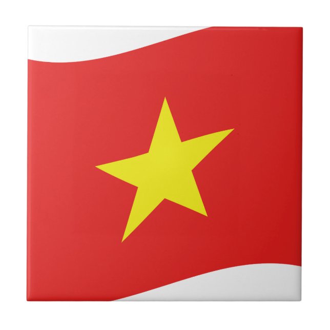 Azulejo Ola de bandera de Vietnam (Frente)