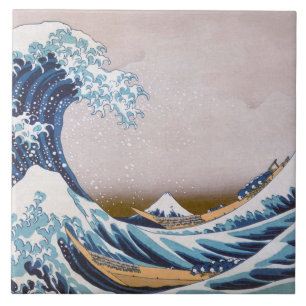 Azulejo Ola de tsunami La gran ola frente a Kanagawa Japón