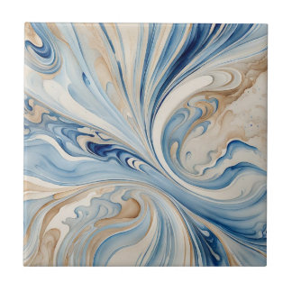 Azulejo Olas Azules Beige 2 Mosaicos Cerámicos