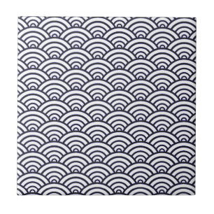 Azulejo Olas azules japonesas Mar de Seigaiha
