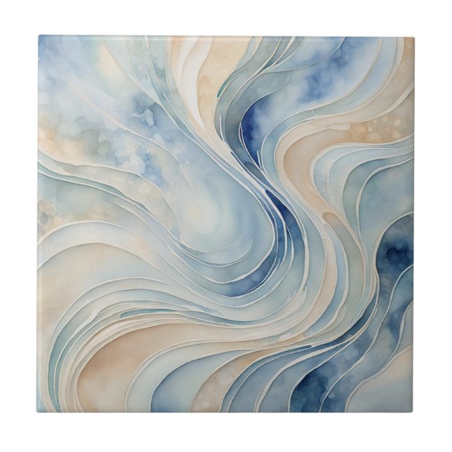 Azulejo Olas beige azules (Frente)