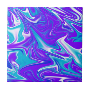 Azulejo Olas Celestiales: El Mármol Azul Blanco y Púrpura