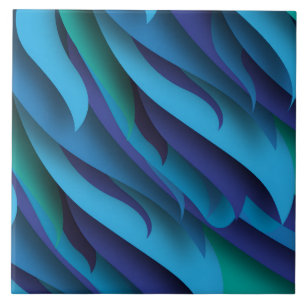 Azulejo Olas de diferentes colores de azul a verde