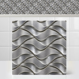 Azulejo Olas de titanio cepillado industrial patrón metáli
