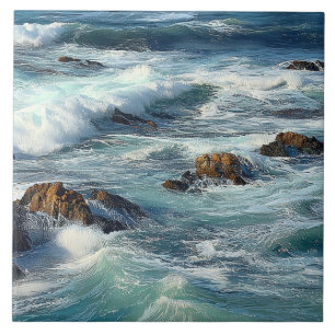 Azulejo Olas del Océano Pacífico