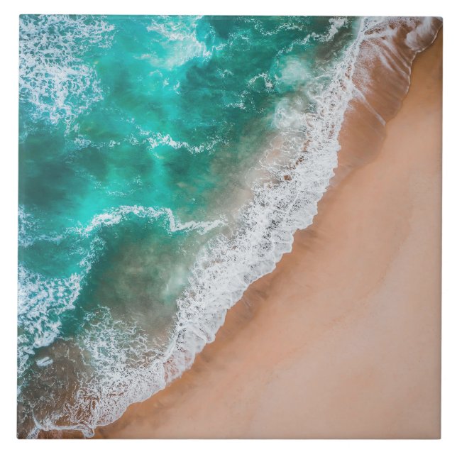 Azulejo Olas en la playa de Sandy (Frente)