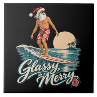 Azulejo Olas Glasiosas y Alegres Santa Navidad