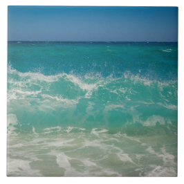 Azulejo Olas oceánicas costa mar Aqua Nautical Beach Ce