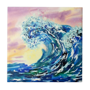 Azulejo Olas oceánicas Sunset