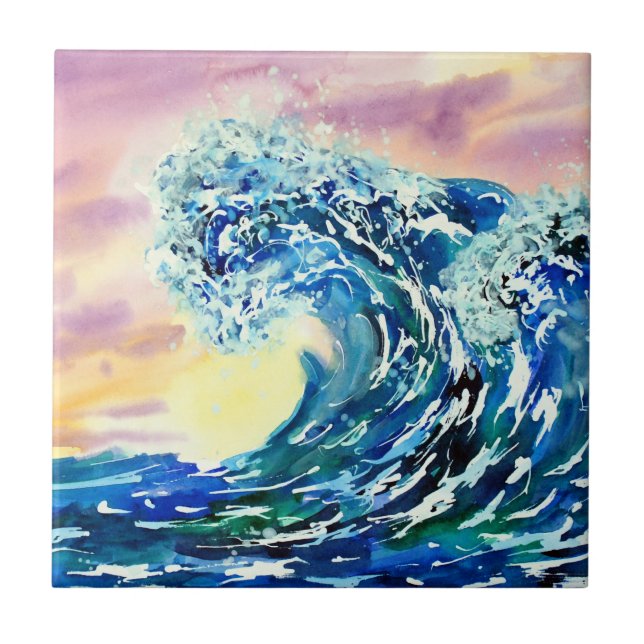 Azulejo Olas oceánicas Sunset (Frente)