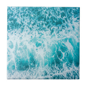 Azulejo Olas tropicales del océano azul