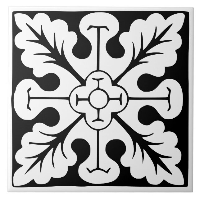 Azulejo Old Time Classic: Black and White Traditional (Frente)