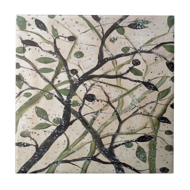 Azulejo Olive Branch Resumen de arte (Frente)