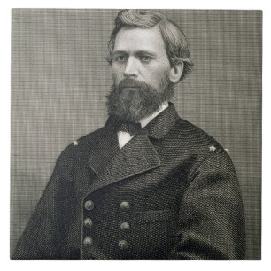Azulejo Oliverio Otis Howard (1830-1909), grabado por