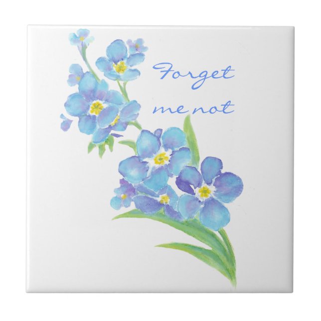 Azulejo "Olvídame no", Watercolor Flower Garden (Frente)