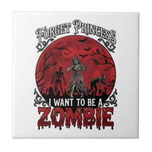 Azulejo Olvidar Princesa Zombie Luna de Sangre Murciélagos