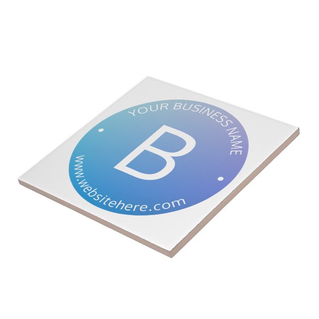 Azulejo Ombre de desvanecimiento azul y púrpura con texto  (Lado)