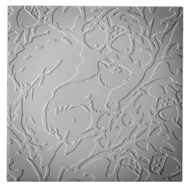Azulejo Ombre Gris Squirrel Woodland Grabado en relieve Ac
