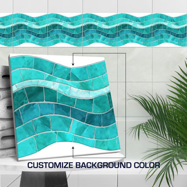 Azulejo Onda de mosaico Aquamarine sin Marea (Subido por el creador)
