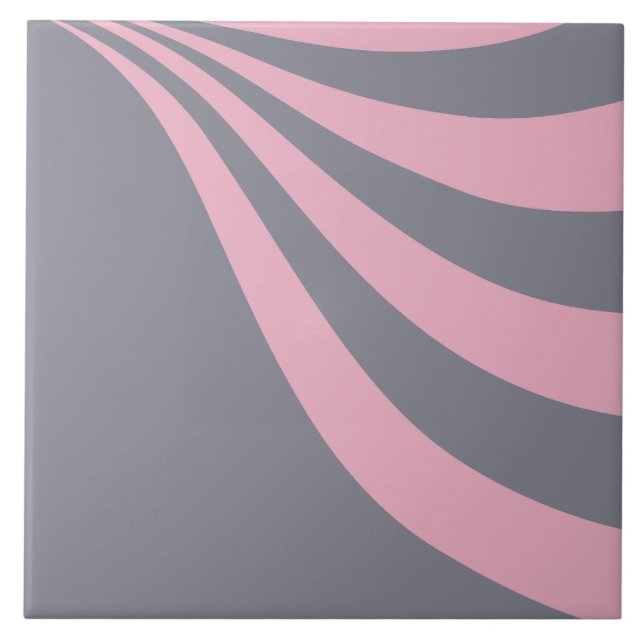 Azulejo Onda gris y rosa (Frente)
