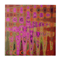 Ondas Atómicas Retro Abstractas Groovy Rosa Calien