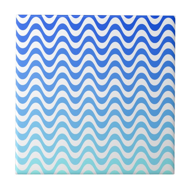 Azulejo Ondas azules degradadas (Frente)
