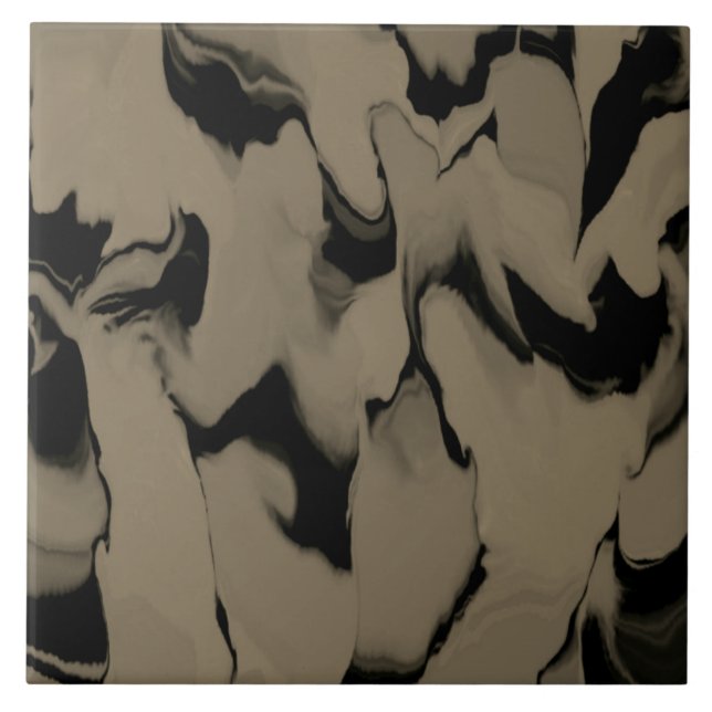 Azulejo Ondas de negro y marrón (Frente)