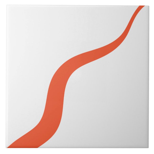 Azulejo Ondas simples 3 - Naranja y blanco (Frente)