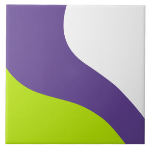 Azulejo Ondas simples en verde limón y púrpura
