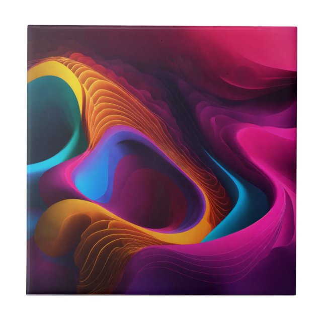 Azulejo Ondas vibrantes de color (Frente)