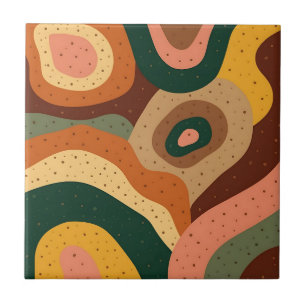Azulejo Ondas y puntos retro geniales con colores vibrante