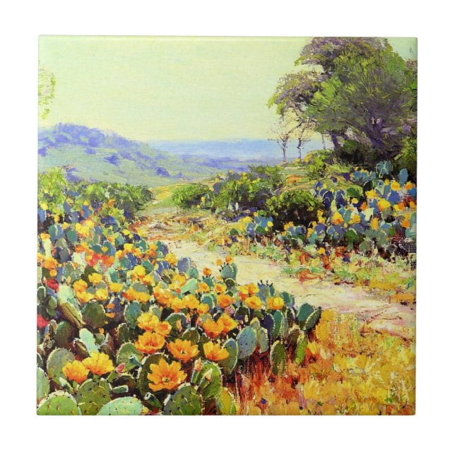 Azulejo Onderdonk - Cactus en flor, (Frente)