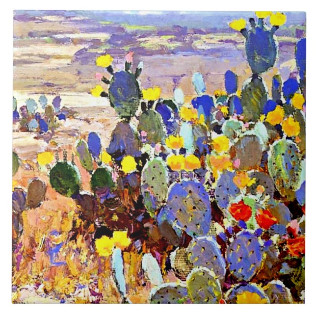 Azulejo Onderdonk - Con Cacti, arte fino (Frente)