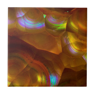 Azulejo Opal de fuego naranja iridiscente