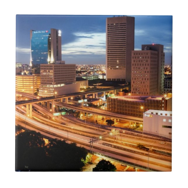 Azulejo Opinión céntrica de la ciudad (Frente)