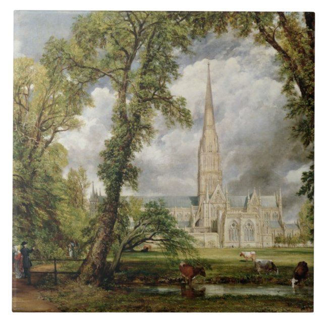 Azulejo Opinión de John Constable el | de la catedral de (Frente)