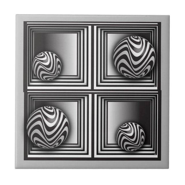 Azulejo Óptica a través de formas (Frente)