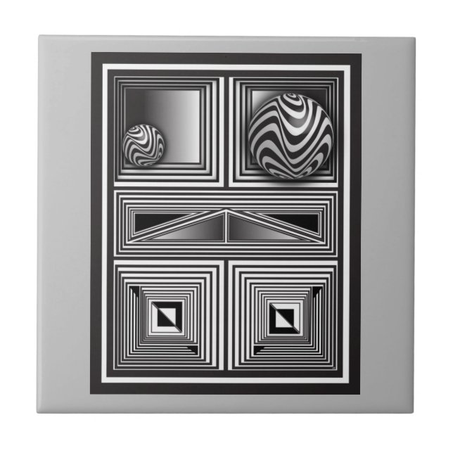 Azulejo Óptica a través de formas (Frente)