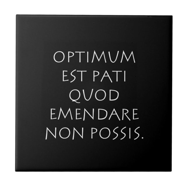 Azulejo Optimum est pati quod emendare non possis (Frente)