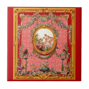 Azulejo opulenta familia de la impresión barroca del siglo