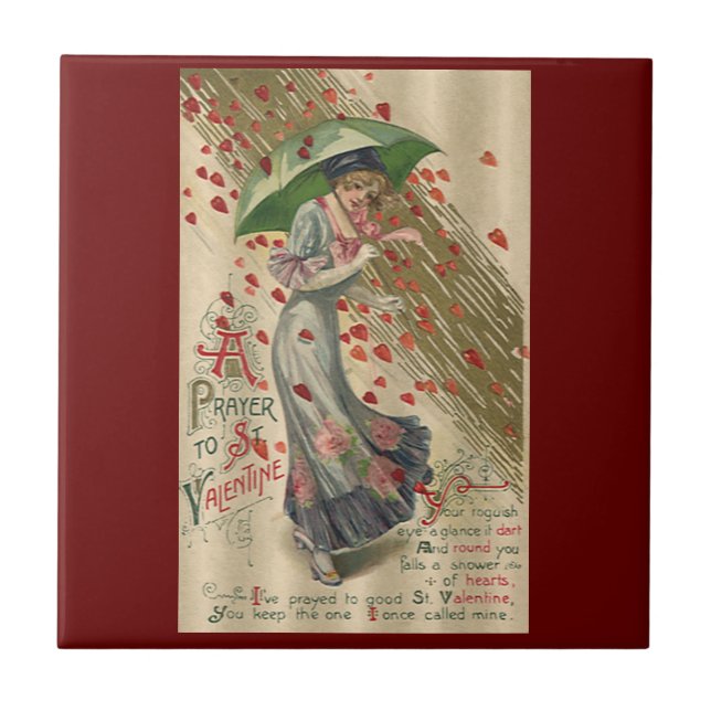 Azulejo Oración a San Valentín, la vieja dama victoriana (Frente)